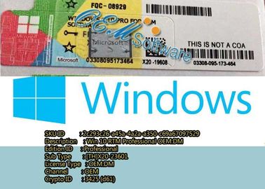 Código chave de Windows 10 do software, elevação da chave da licença do profissional de Windows 10