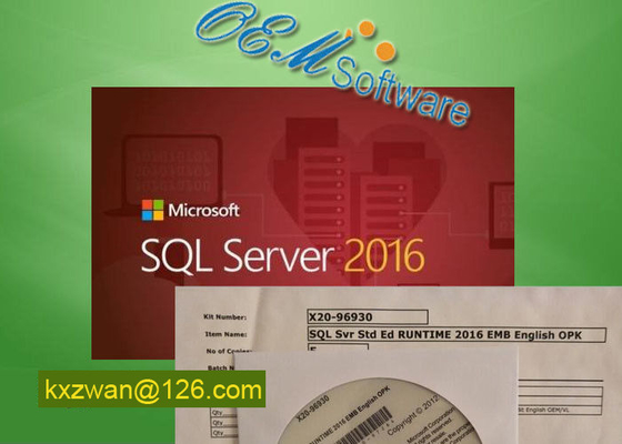 Tempo de execução padrão do servidor 2016 originais OPK STD Ed de Microsoft Sql Emb 2016