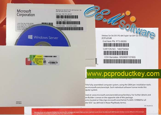 64 chave original do produto do Oem da caixa DVD do retalho de Windows Server 2012 R2 Datacenter dos bocados